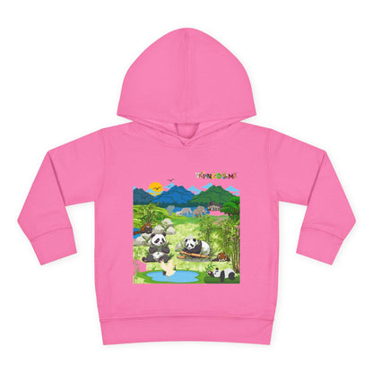 Graphic Panda Elephants Toddler Hoodie, Wildlife Theme, Kids Fleece Pullover