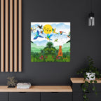 Canvas Gallery Wraps, Tropical Bird Jungle Art Tiger Wall Art, Wall Decor, Wildlife Home Decor
