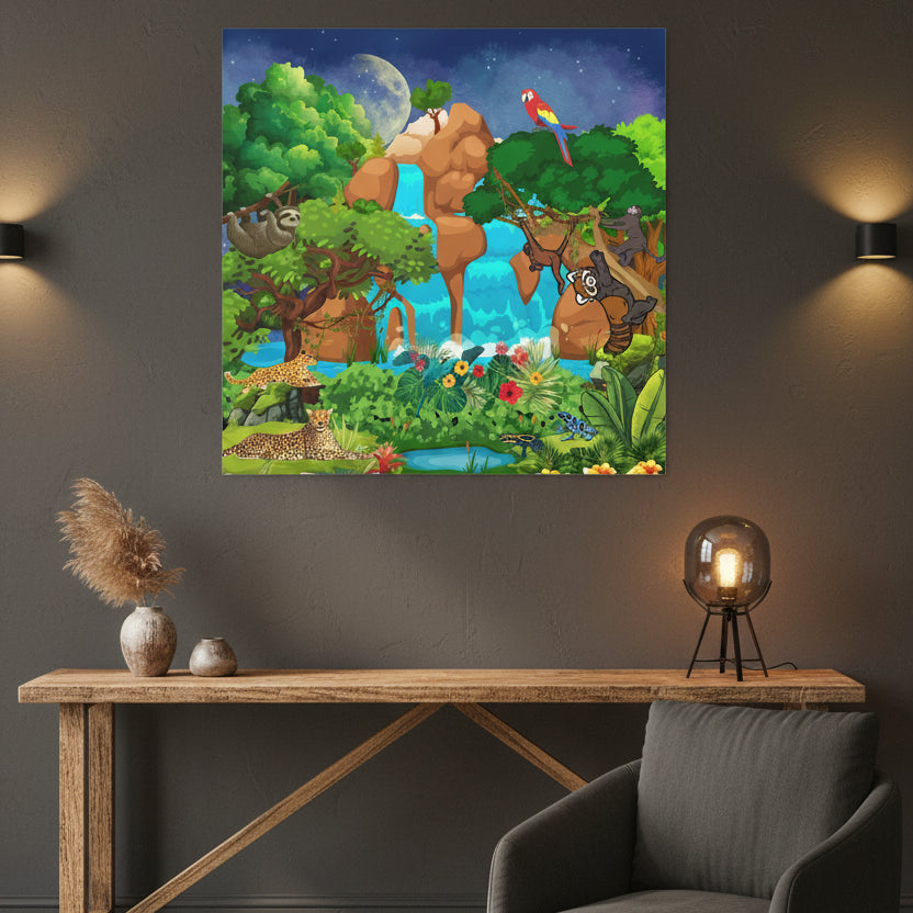 Canvas Gallery Wraps, Jungle Wild Life Art, Animal Wall Art, Nature, Safari Home Decor