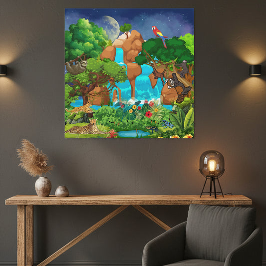 Canvas Gallery Wraps, Jungle Wild Life Art, Animal Wall Art, Nature, Safari Home Decor