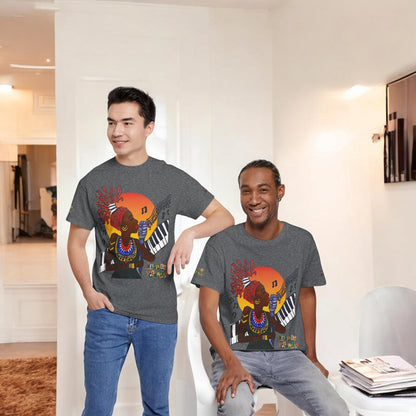 Afro Music Graphic Tee, Piano Art, Jazz Singer Shirt, Black History Unisex Tee, Music Lover Gift