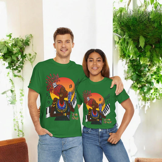Afro Music Graphic Tee, Piano Art, Jazz Singer Shirt, Black History Unisex Tee, Music Lover Gift