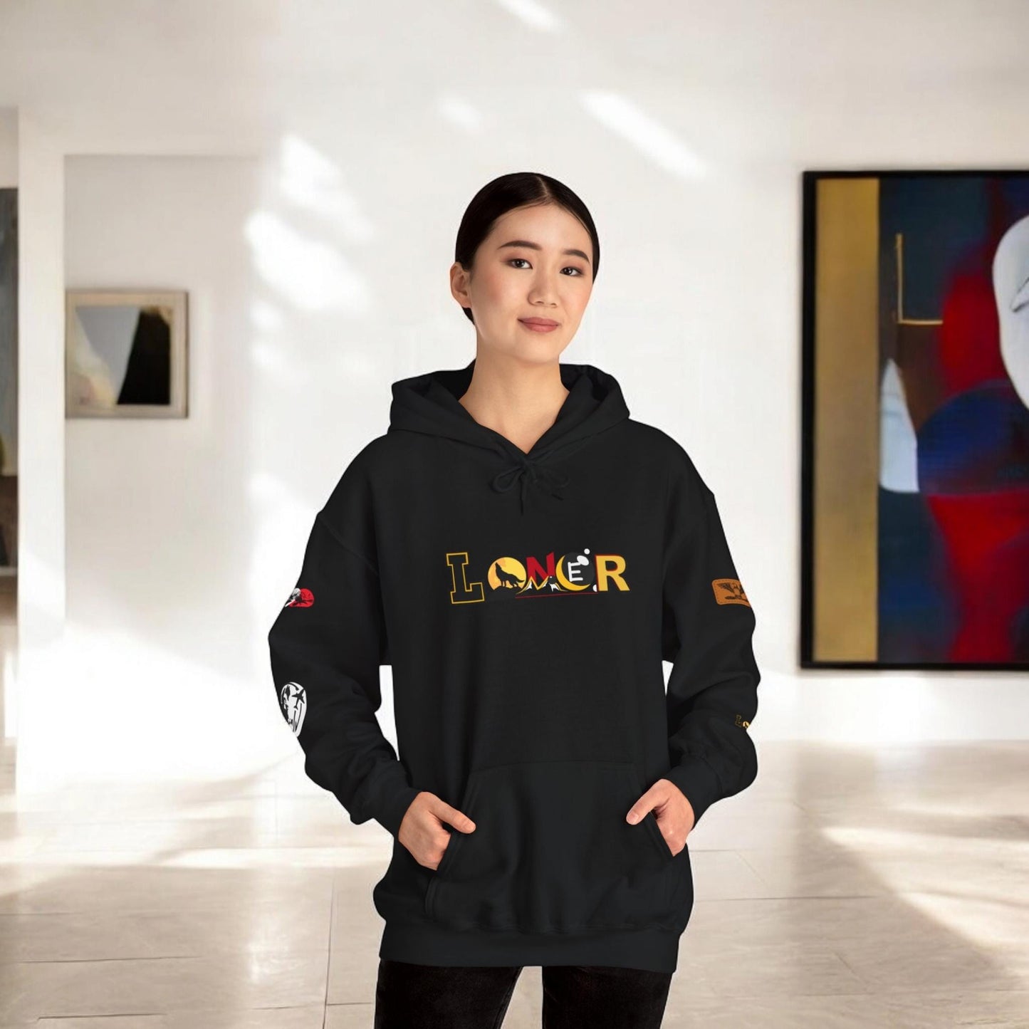 Lone Wolf Hooded Sweatshirt, Introvert Enthusiast Pullover, Graphic Unisex Hoodie