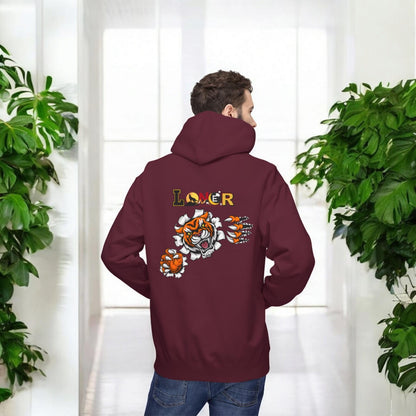 Tiger Graphic Hoodie, Lone Wolf Sweatshirt, Unisex Fleece Pullover, Cozy Animal Print Top