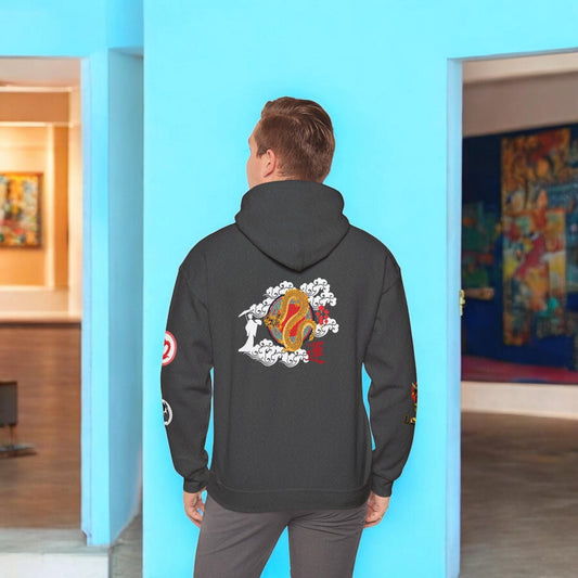 Ninja Dragon Graphic Hoodie, Unisex Sweatshirt, Cosplay Gift, Anime Inspired Pullover