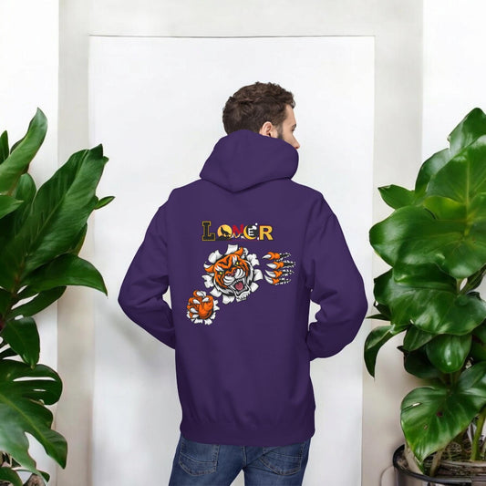 Tiger Graphic Hoodie, Lone Wolf Sweatshirt, Unisex Fleece Pullover, Cozy Animal Print Top