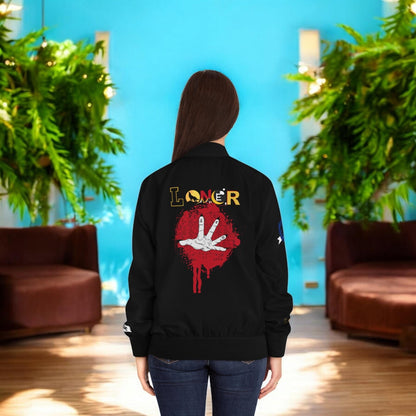 Gothic Bomber Jacket, Graphic Women's Coat, 3D Art Outerwear, Unique Hand Art Jacket