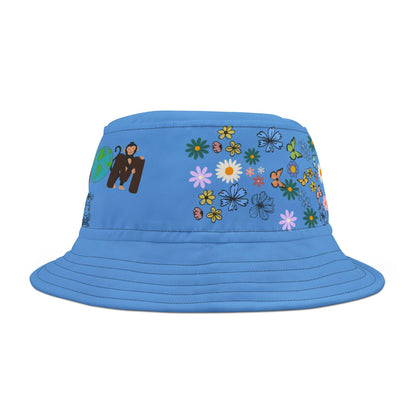 Butterfly Floral Bucket Hat, Wild Life Themed Graphic Unisex Cap, Botanical Print Headwear, Nature Lover Gift, Spring Summer Accessories