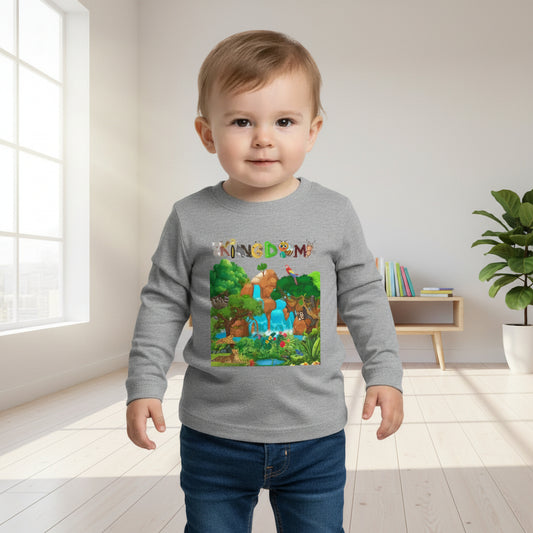 Jungle Animal Toddler Long Sleeve Tee, Wild Life Graphic Baby Shirt, Safari Theme