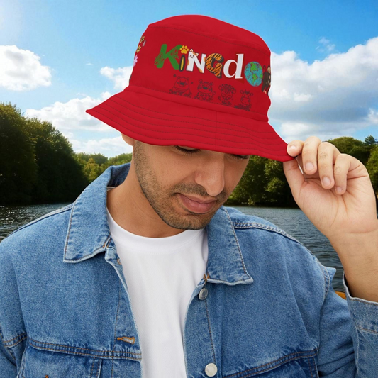 Butterfly Floral Bucket Hat, Wild Life Themed Graphic Unisex Cap, Botanical Print Headwear