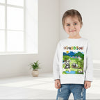 Panda Graphic Toddler Long Sleeve Tee, Red Panda Animal Theme Kids Shirt
