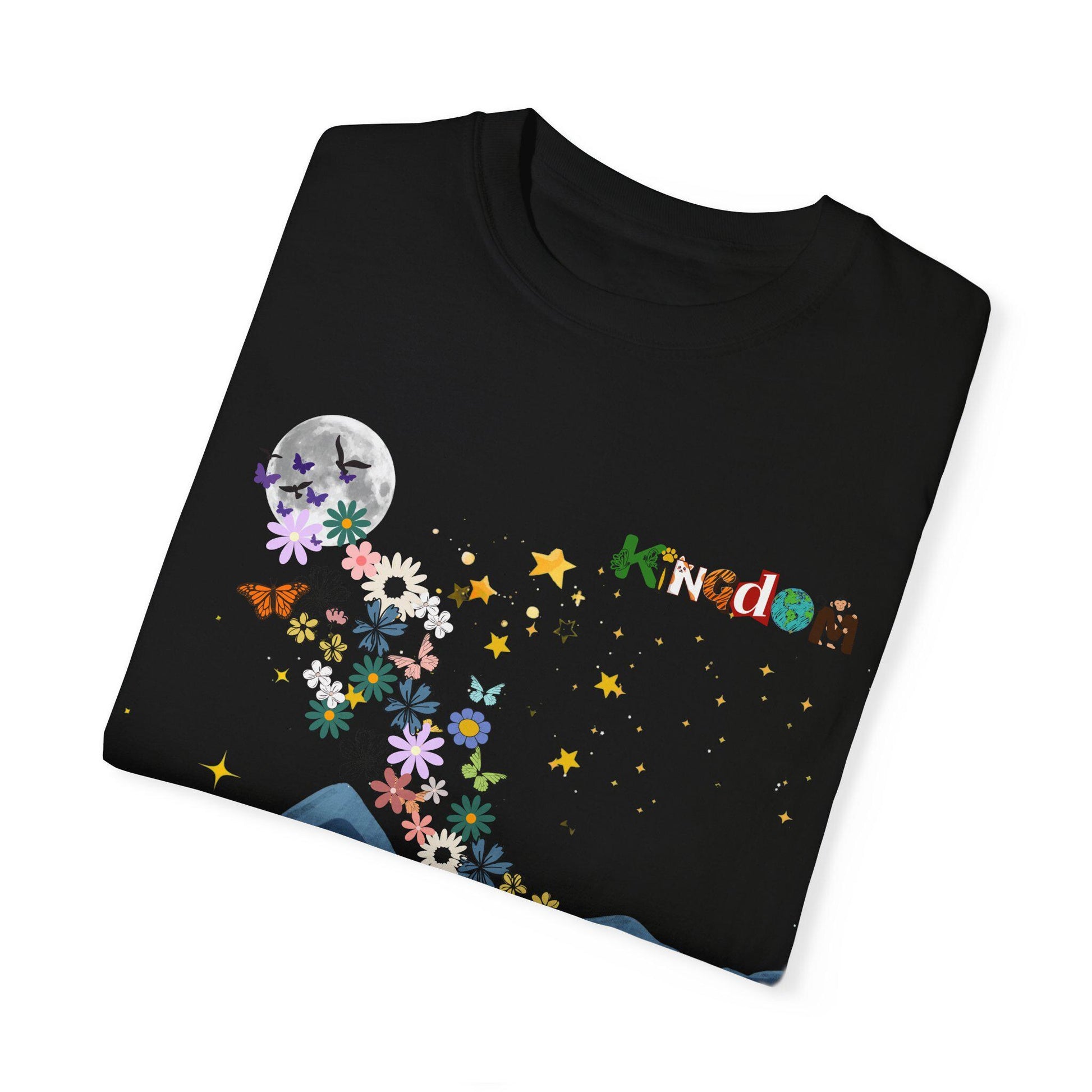 Night Sky Elephant Unisex T-shirt, Nature Graphic Floral Tee, Constellation Shirt