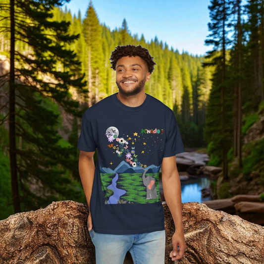 Night Sky Elephant Unisex T-shirt, Nature Graphic Floral Tee, Constellation Shirt