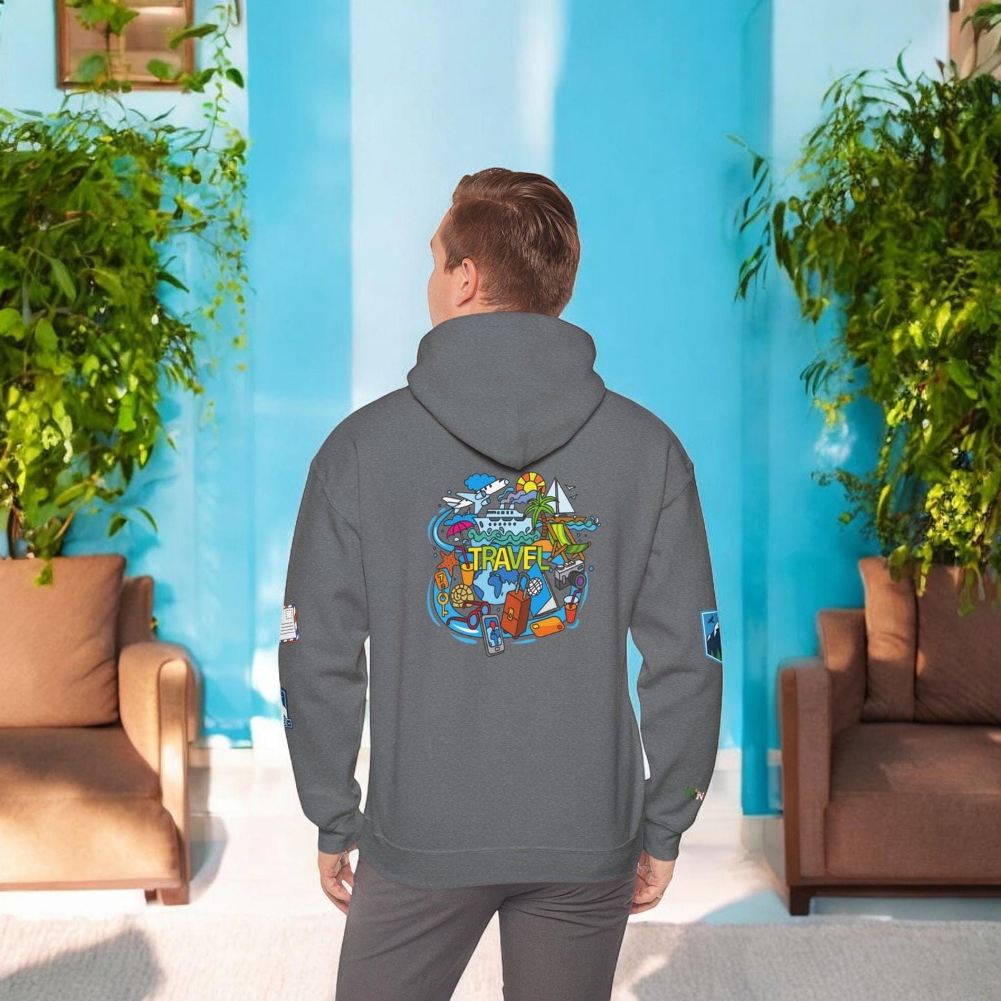Travel Enthusiast Unisex Hoodie, Vacation Mode Graphic Sweatshirt, Adventure Clothing