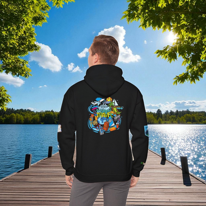 Travel Enthusiast Unisex Hoodie, Vacation Mode Graphic Sweatshirt, Adventure Clothing