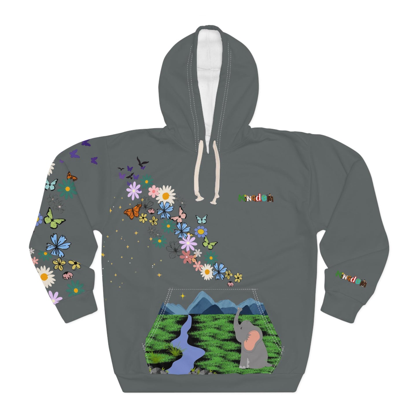Elephant Floral Unisex Pullover Hoodie, Graphic Sweatshirt, Animal Lover Gift