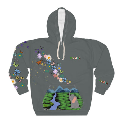 Elephant Floral Unisex Pullover Hoodie, Graphic Sweatshirt, Animal Lover Gift