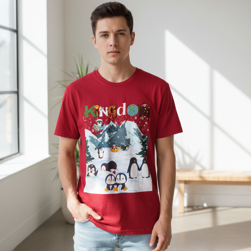 Arctic Life Penguin Graphic Unisex T-Shirt, Nature Theme, Wildlife Tee Shirt, Animal Lover Tee