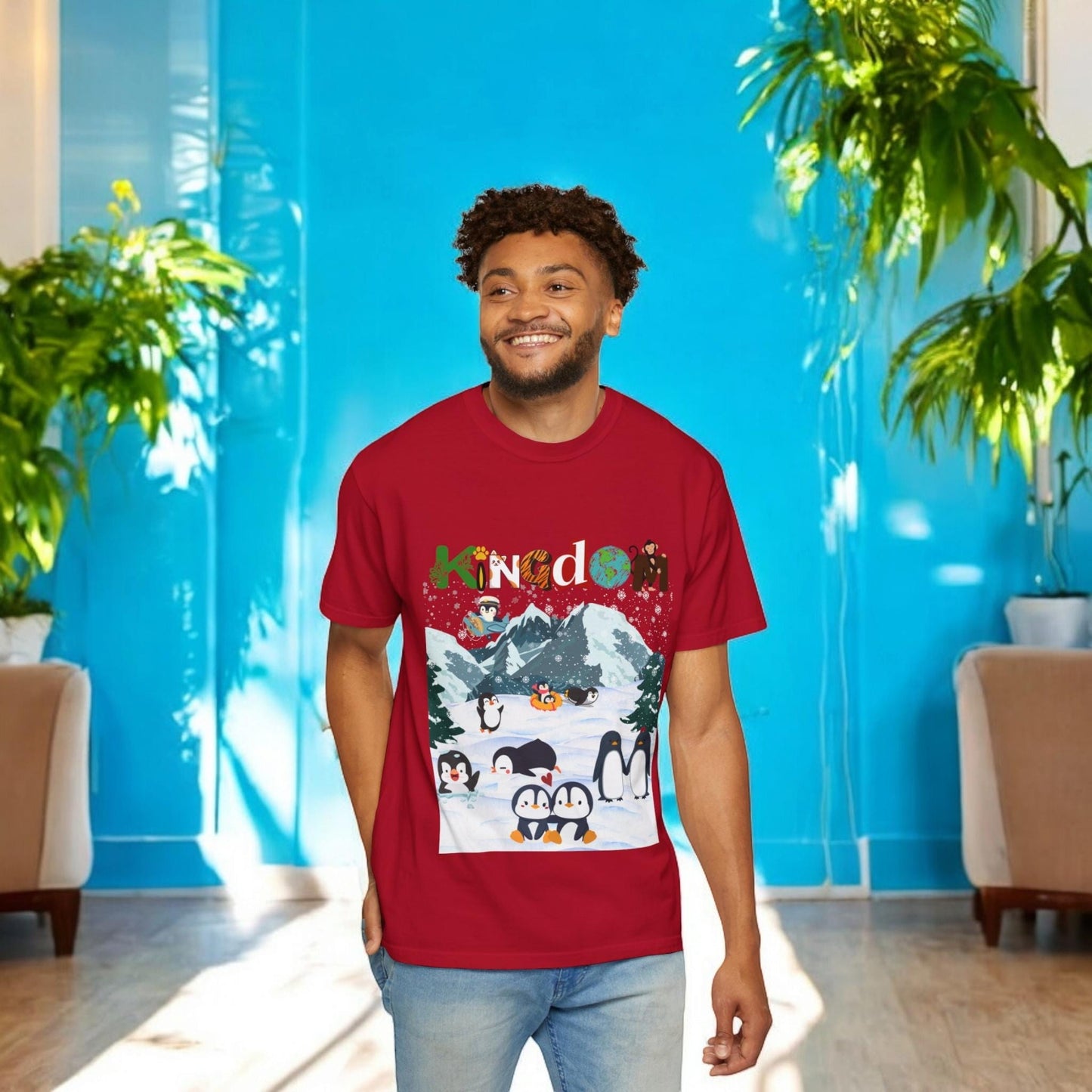 Arctic Life Penguin Graphic Unisex T-Shirt, Nature Theme, Wildlife Tee Shirt, Animal Lover Tee