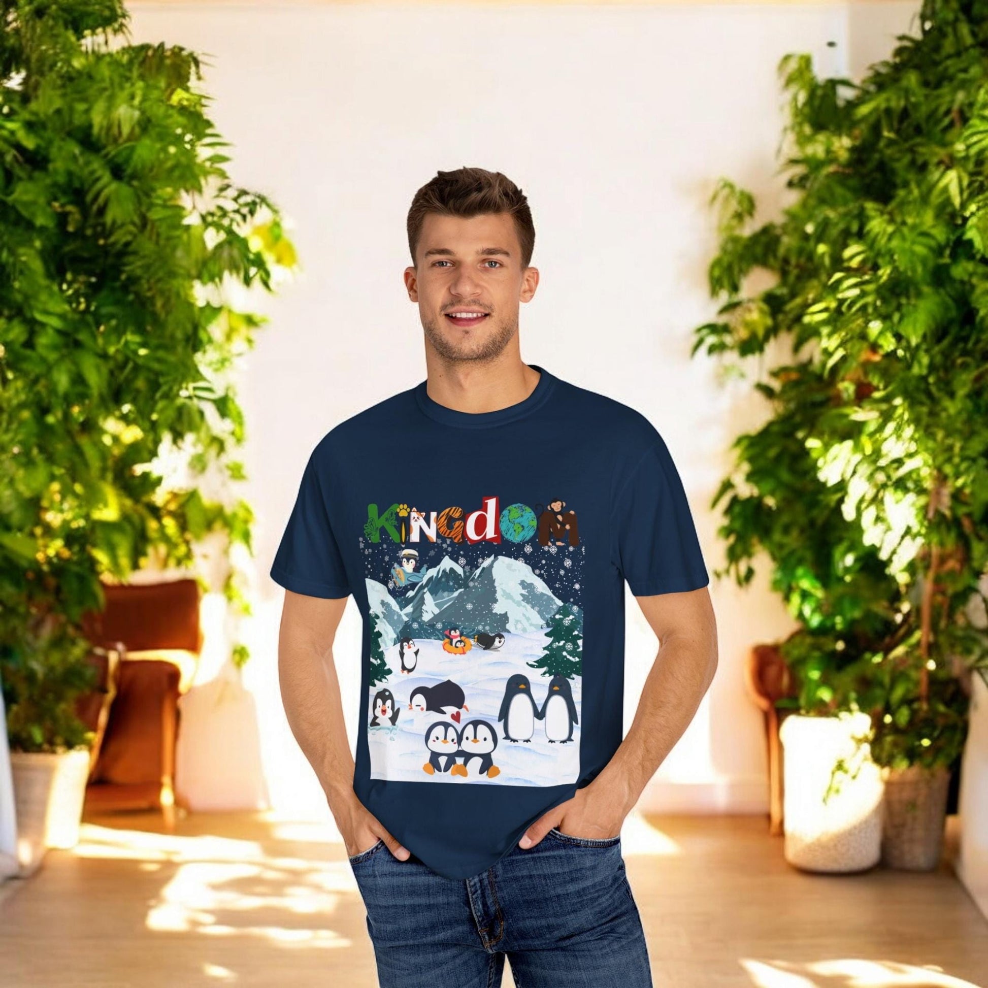 Arctic Life Penguin Graphic Unisex T-Shirt, Nature Theme, Wildlife Tee Shirt, Animal Lover Tee