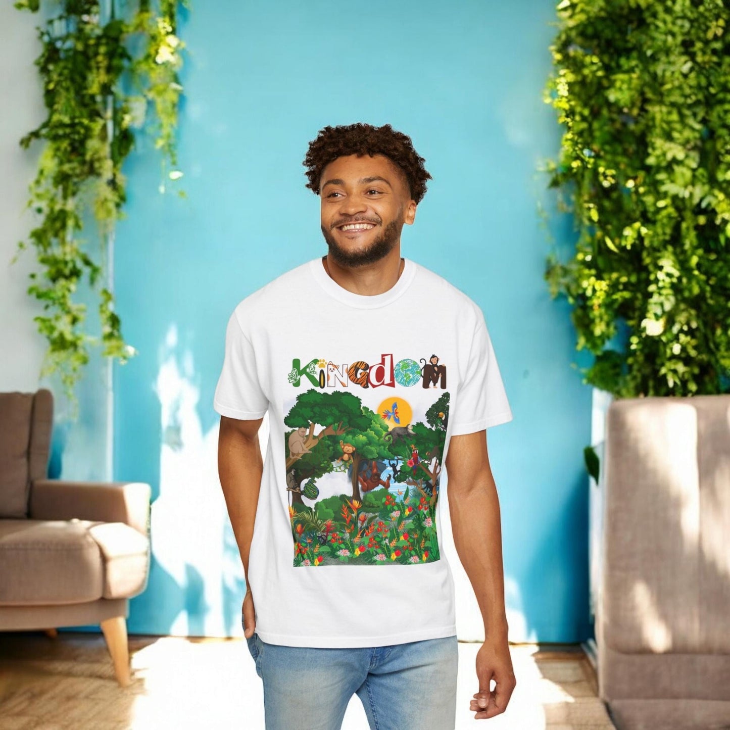 Monkey Graphic Jungle Animals T-shirt, Wildlife Lover Tee, Safari Theme Shirt