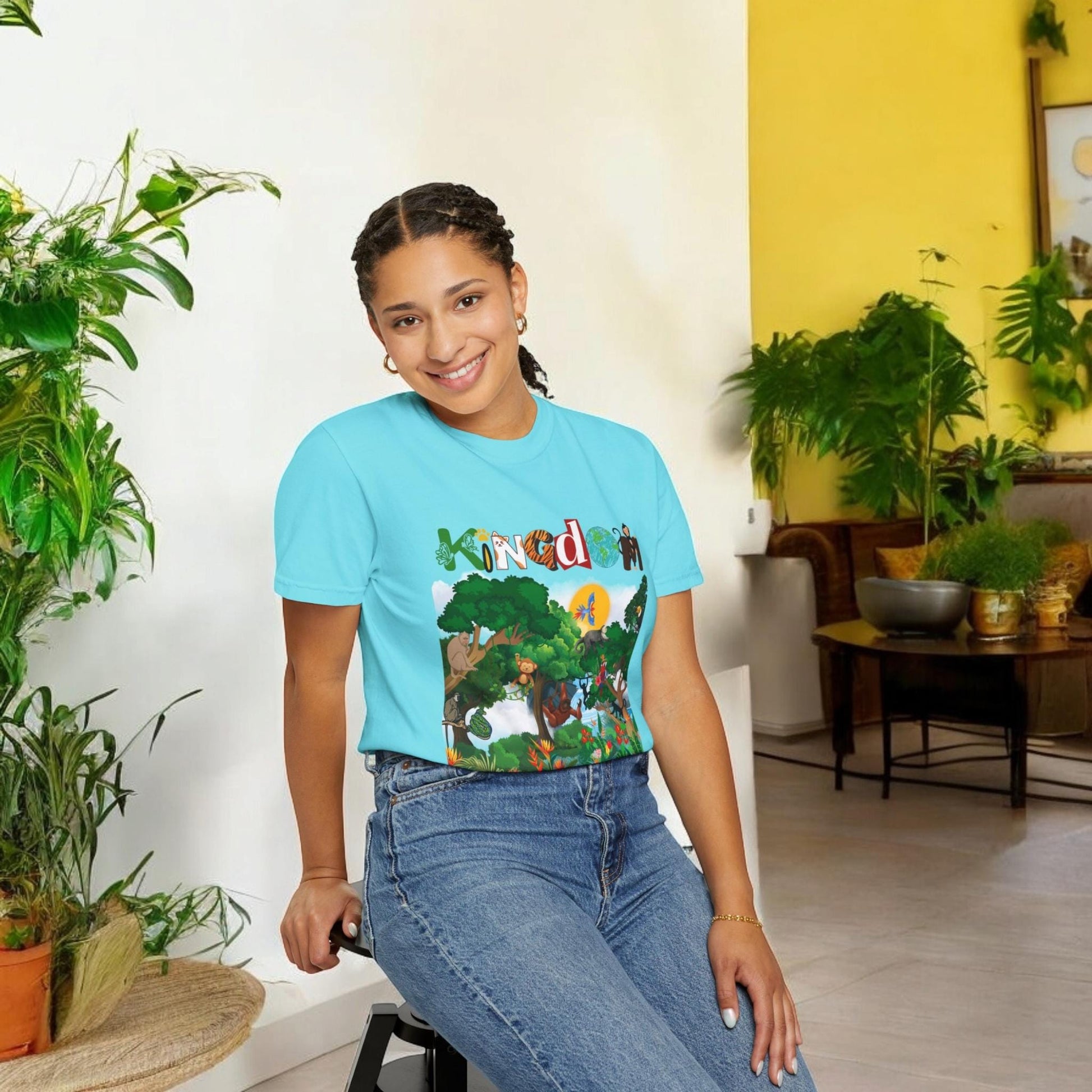 Monkey Graphic Jungle Animals T-shirt, Wildlife Lover Tee, Safari Theme Shirt
