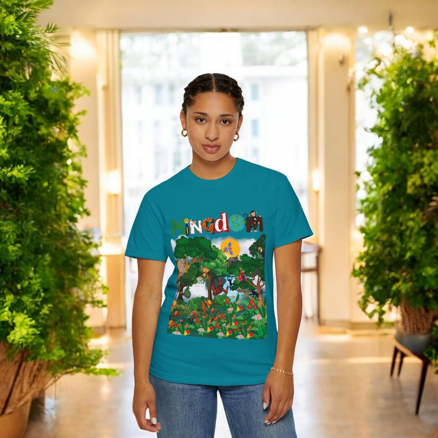 Monkey Graphic Jungle Animals T-shirt, Wildlife Lover Tee, Safari Theme Shirt
