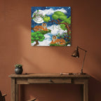 Wild Tiger Nature Wall Art Canvas, Safari Jungle Animal Home Decor Print Printify