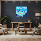 Whale Art Canvas, Ocean Life Wall Art, Nautical Home Decor, Coastal Canvas Print