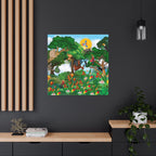 Canvas Gallery Wraps, Jungle Monkey Animal Wall Art Decor Print - Safari Nursery Room
