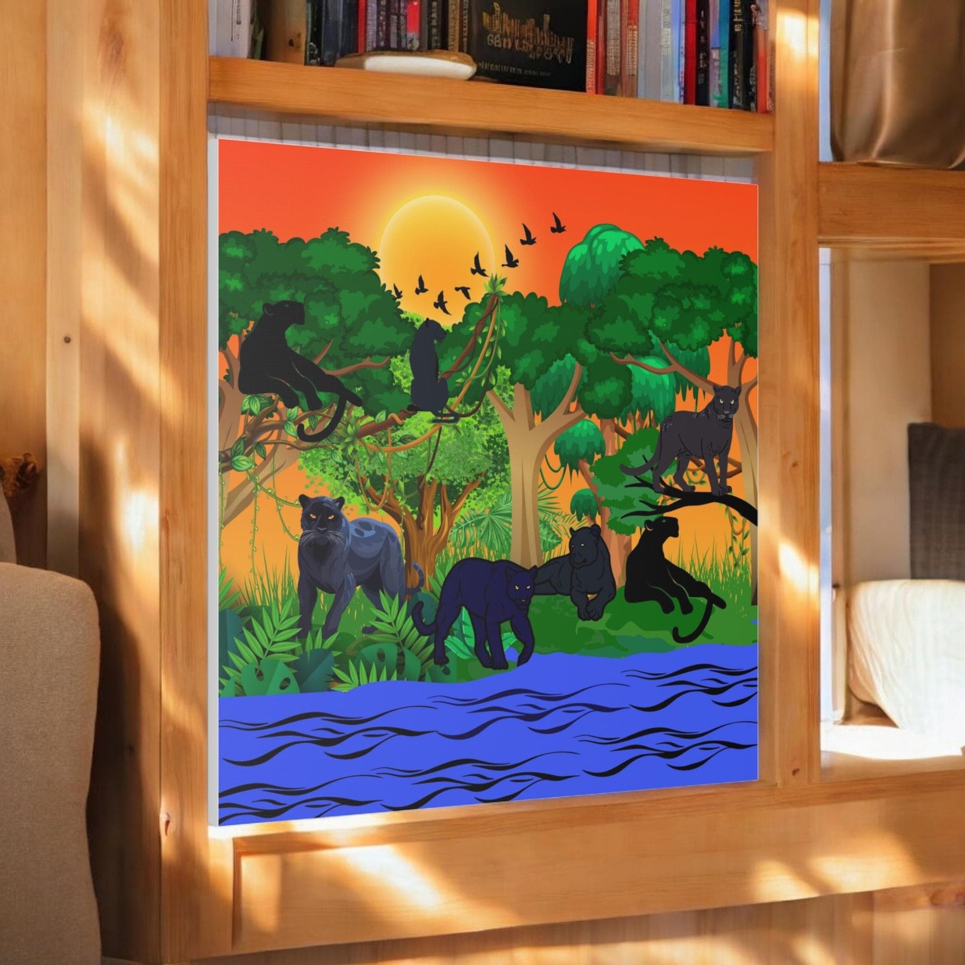 Black Panther Wall Art Canvas, Wildlife Animal Decor, Jungle Safari Theme