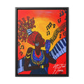 Original Painting, Afro Music Art Gallery Canvas, Jazz Singer Painting Vertical Frame, Black History Decor, Musician Portrait Printify