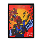 Original Painting, Afro Music Art Gallery Canvas, Jazz Singer Painting Vertical Frame, Black History Decor, Musician Portrait Printify