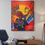 Original Painting, Afro Music Art Gallery Canvas, Jazz Singer Painting Vertical Frame, Black History Decor, Musician Portrait