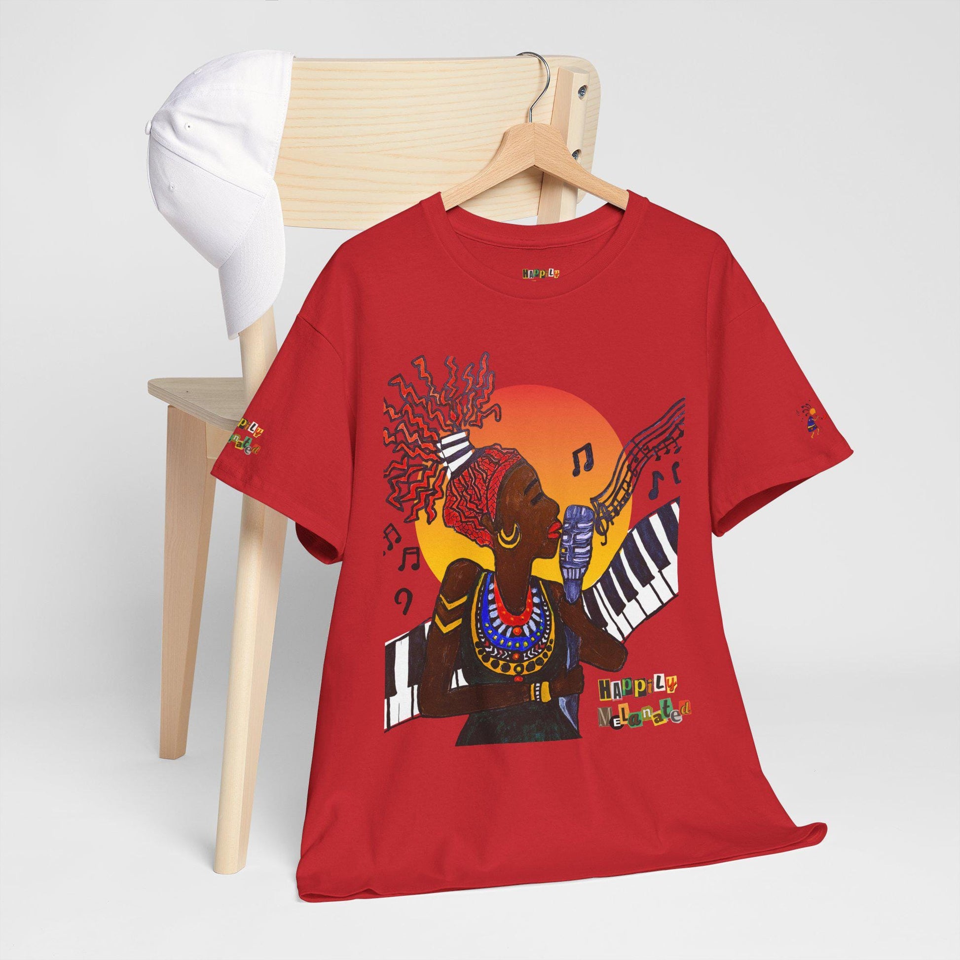 Afro Music Graphic Tee, Piano Art, Jazz Singer Shirt, Black History Unisex Tee, Music Lover Gift