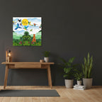Canvas Gallery Wraps, Tropical Bird Jungle Art Tiger Wall Art, Wall Decor, Wildlife Home Decor