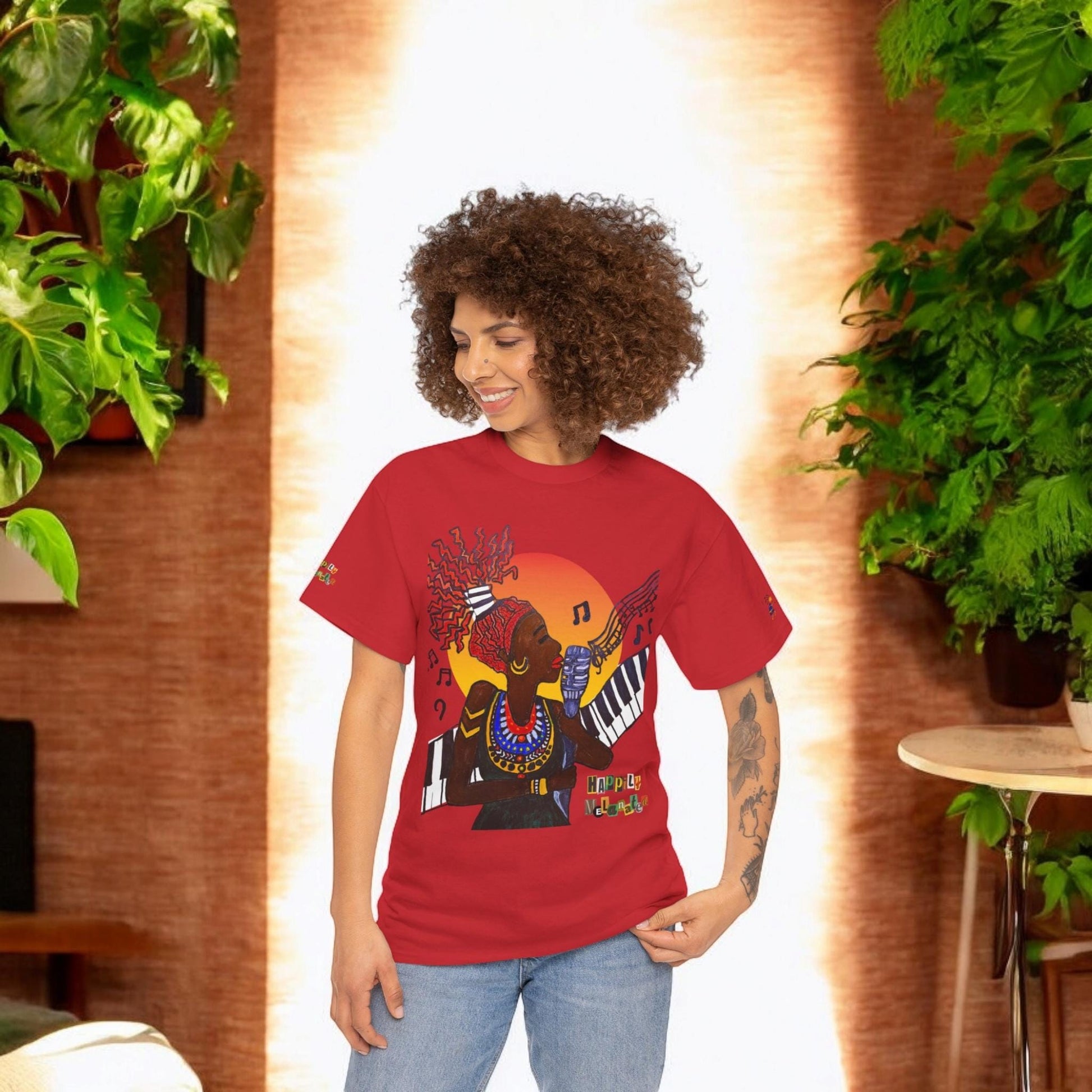 Afro Music Graphic Tee, Piano Art, Jazz Singer Shirt, Black History Unisex Tee, Music Lover Gift