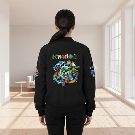 Graphic Women's Bomber Jacket - Travel Enthusiast Vacation Mode Outerwear