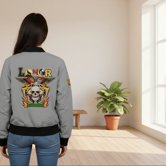 Tiger Graphic Bomber Jacket, Illusion Art All Over Print Women's Outerwear, Wild Animal Theme, Graphic Tiger Jacket, Women's Streetwear,