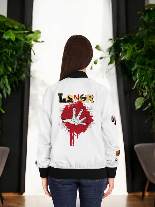 Gothic Bomber Jacket, Graphic Women's Coat, 3D Art Outerwear, Unique Hand Art Jacket, Fashionable Lightweight Jacket
