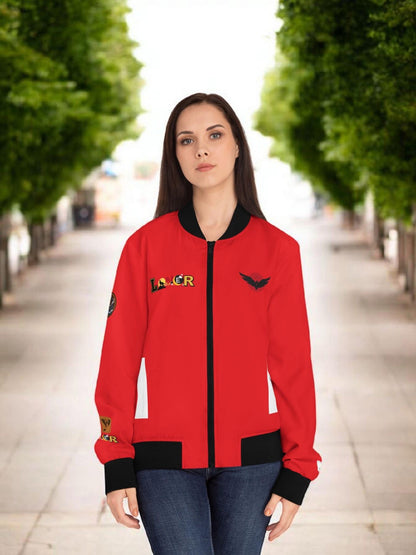 Wolf Themed Women's Bomber Jacket, Illusion Art Graphic Outerwear, Wild Animal Print Coat, Unique Jacket for Her, Statement Clothing