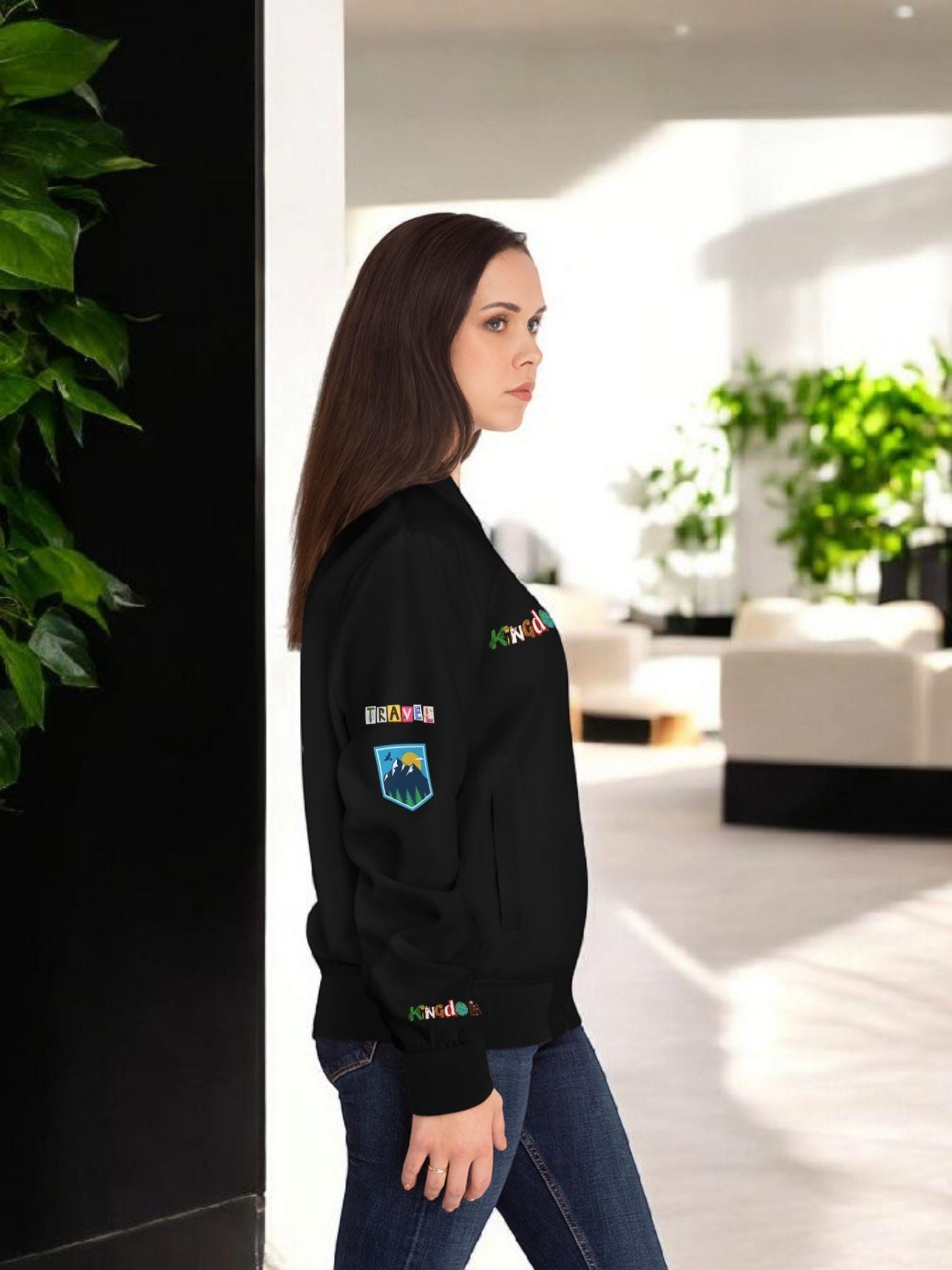 Graphic Women's Bomber Jacket - Travel Enthusiast Vacation Mode Outerwear