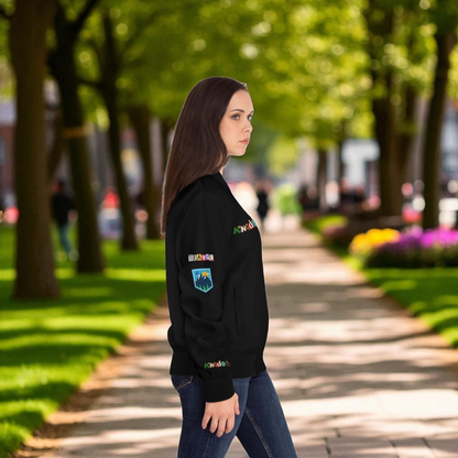 Graphic Women's Bomber Jacket - Travel Enthusiast Vacation Mode Outerwear