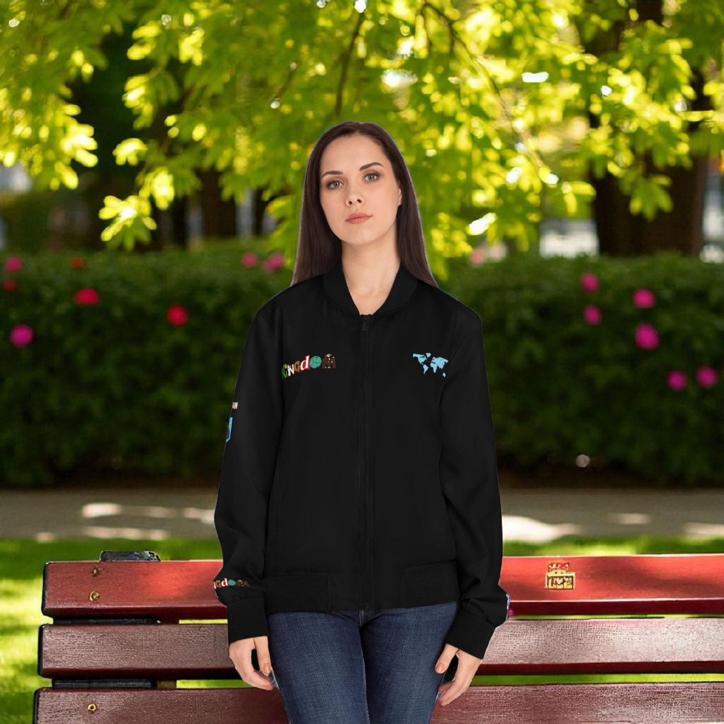Graphic Women's Bomber Jacket - Travel Enthusiast Vacation Mode Outerwear
