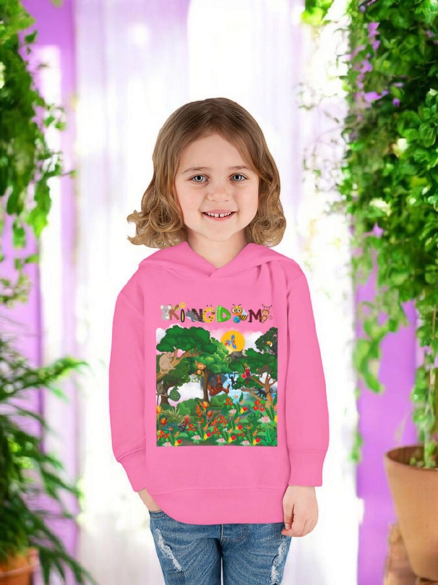 Jungle Animals Toddler Hoodie, Kids Fleece Sweatshirt, Monkey Graphic Baby Pullover