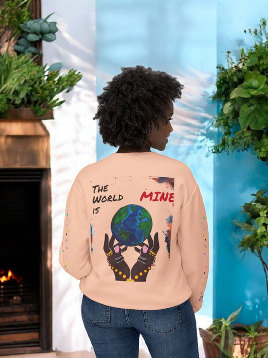 Galaxy Art Unisex Sweatshirt, Handcrafted Space Design Comfy Crewneck Sweatshirt