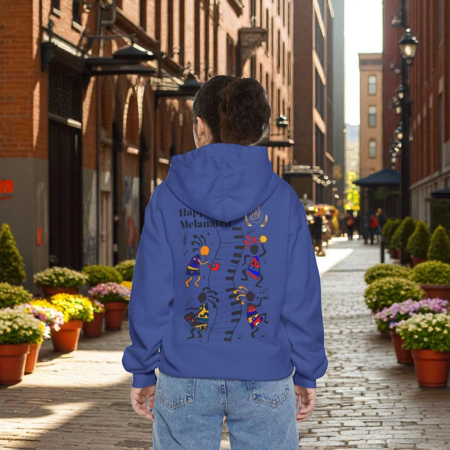 Afro Music Cartoon Unisex Hoodie, Hand Drawn Graphic Sweatshirt, Music Lover Gift