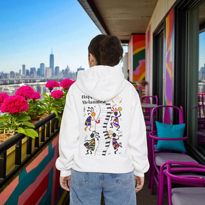 Afro Music Cartoon Unisex Hoodie, Hand Drawn Graphic Sweatshirt, Music Lover Gift