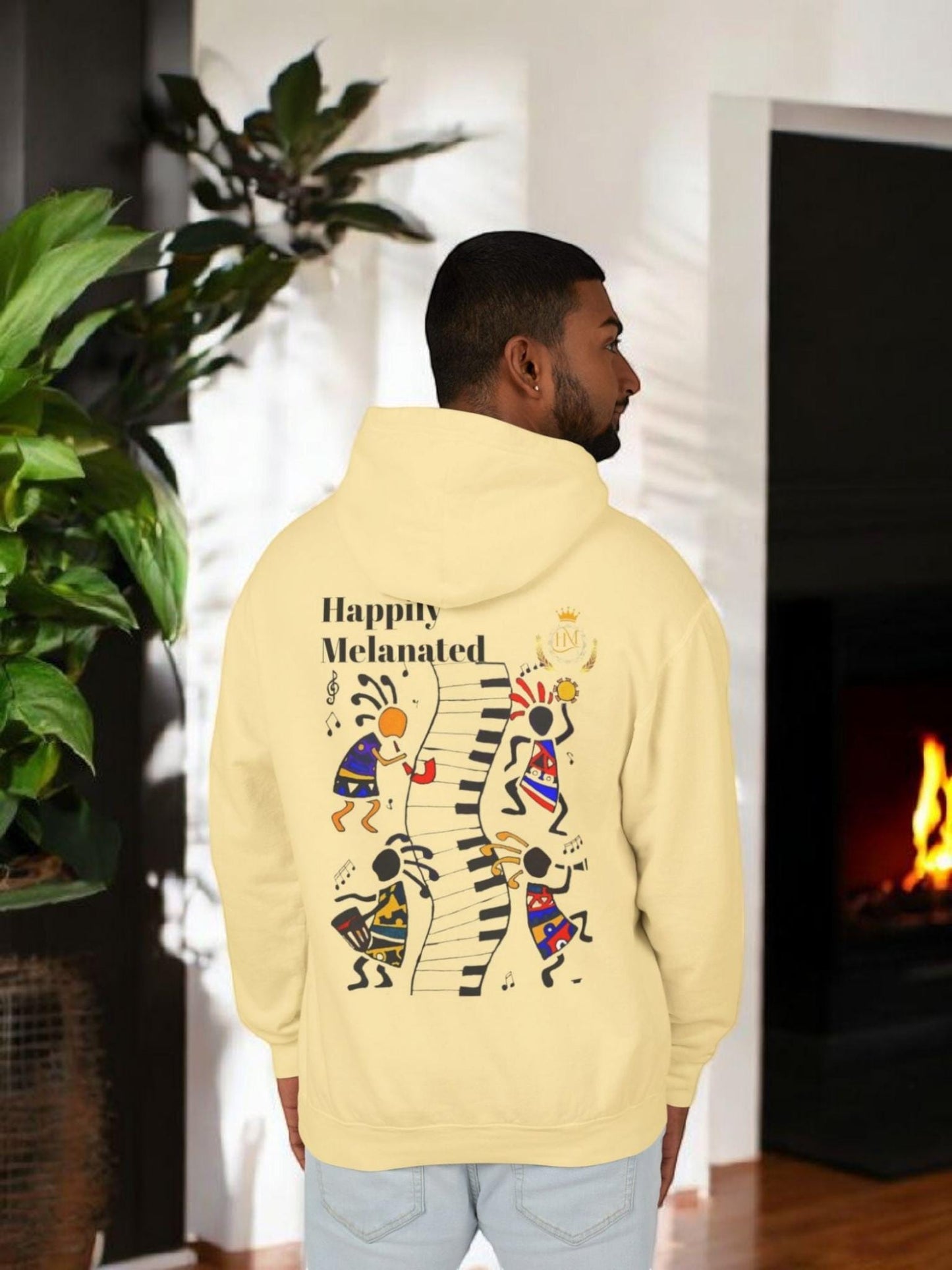 Handcrafted Afro Music Graphic Hoodie - Unisex Lightweight Hooded Sweatshirt, Hipster Hoodie
