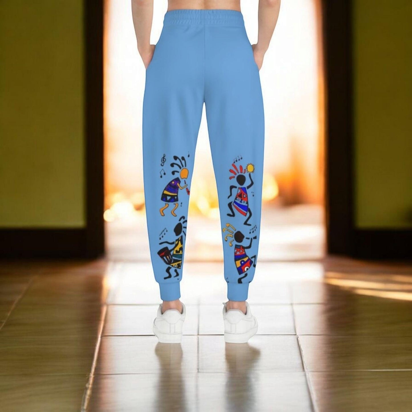 Afro Music Graphic Art Unisex Athletic Joggers, Running Sweatpants, Gym Attire